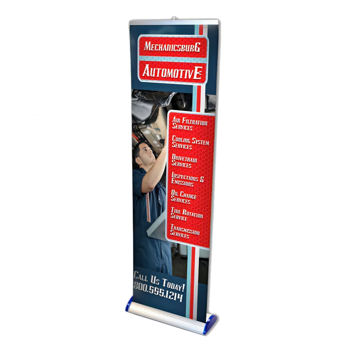 Premium banner stand - poster only is made of premium stay flat vinyl 