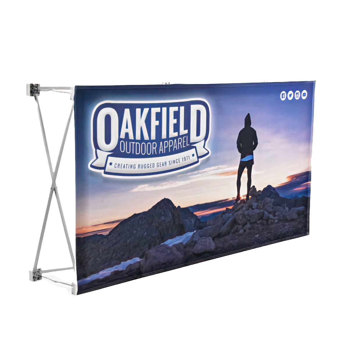 Quick fabric pop up banner with full color custom graphics