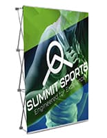 Quick fabric pop up backwall display with silver aluminum frame