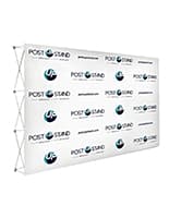 Quick fabric pop up backwall display for floor standing placement 