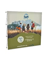 Quick fabric pop up backwall display with custom printing 