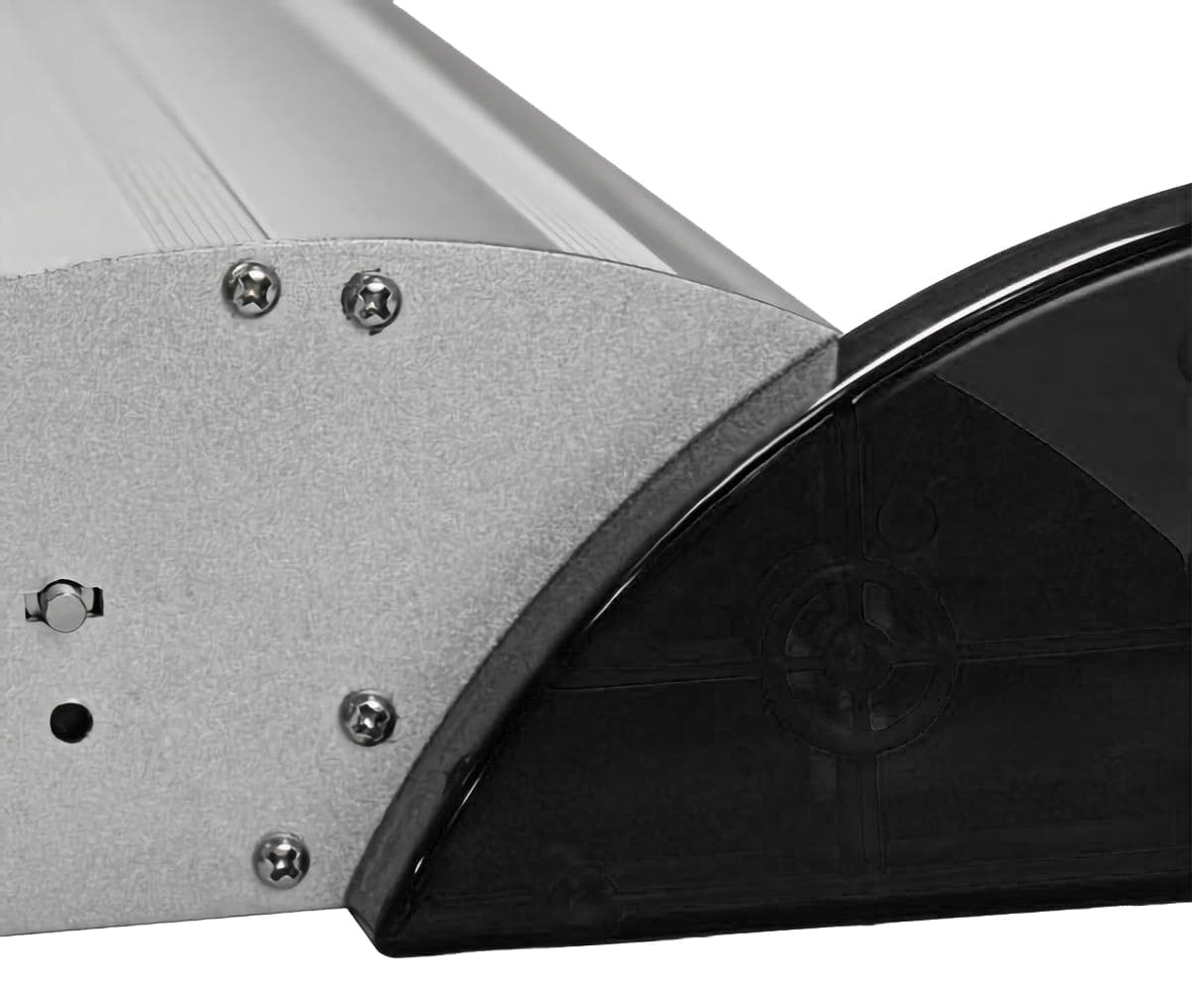 Premium tabletop banner with black end caps 