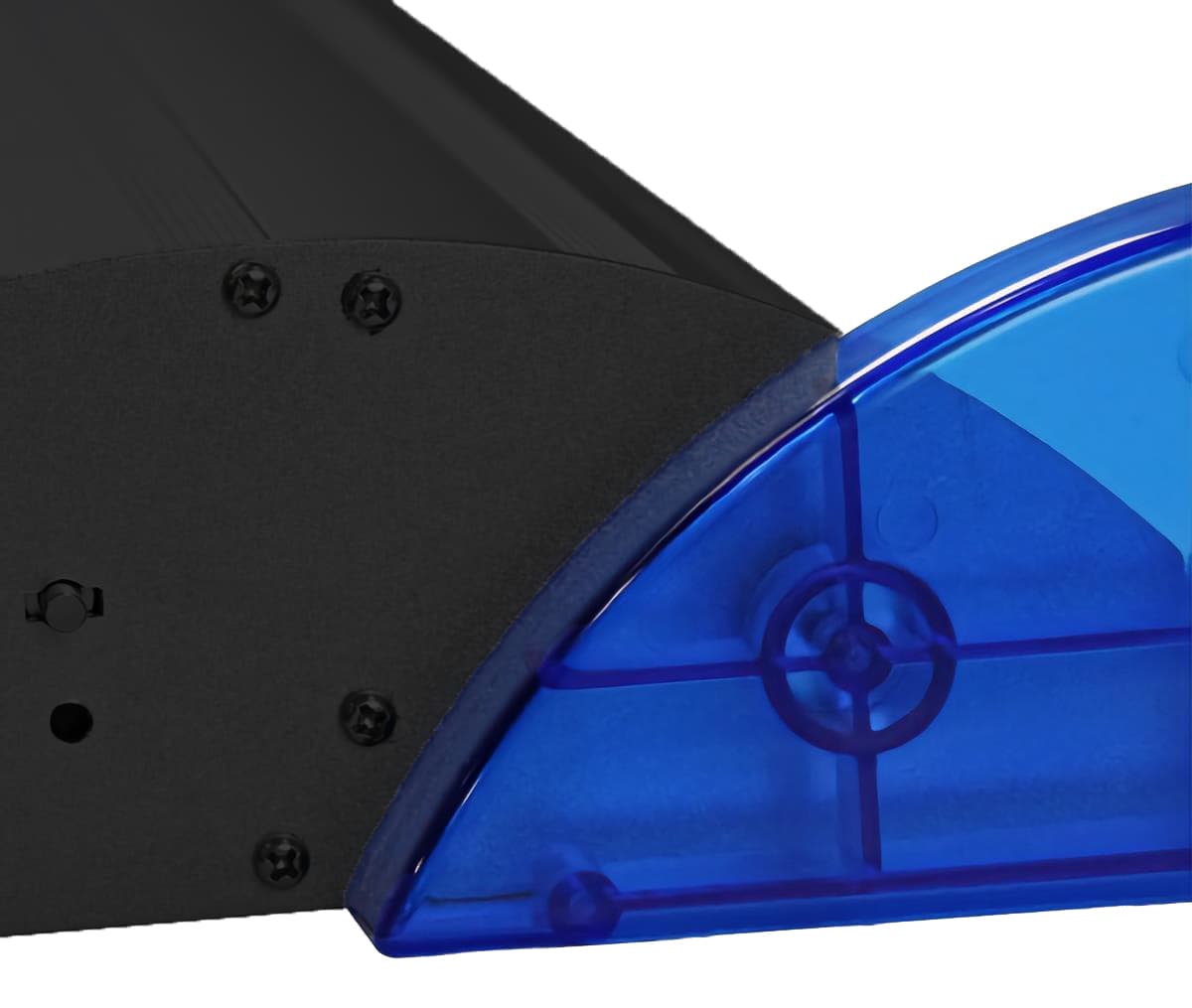 Premium wide base retractable banner stand with removable end caps included