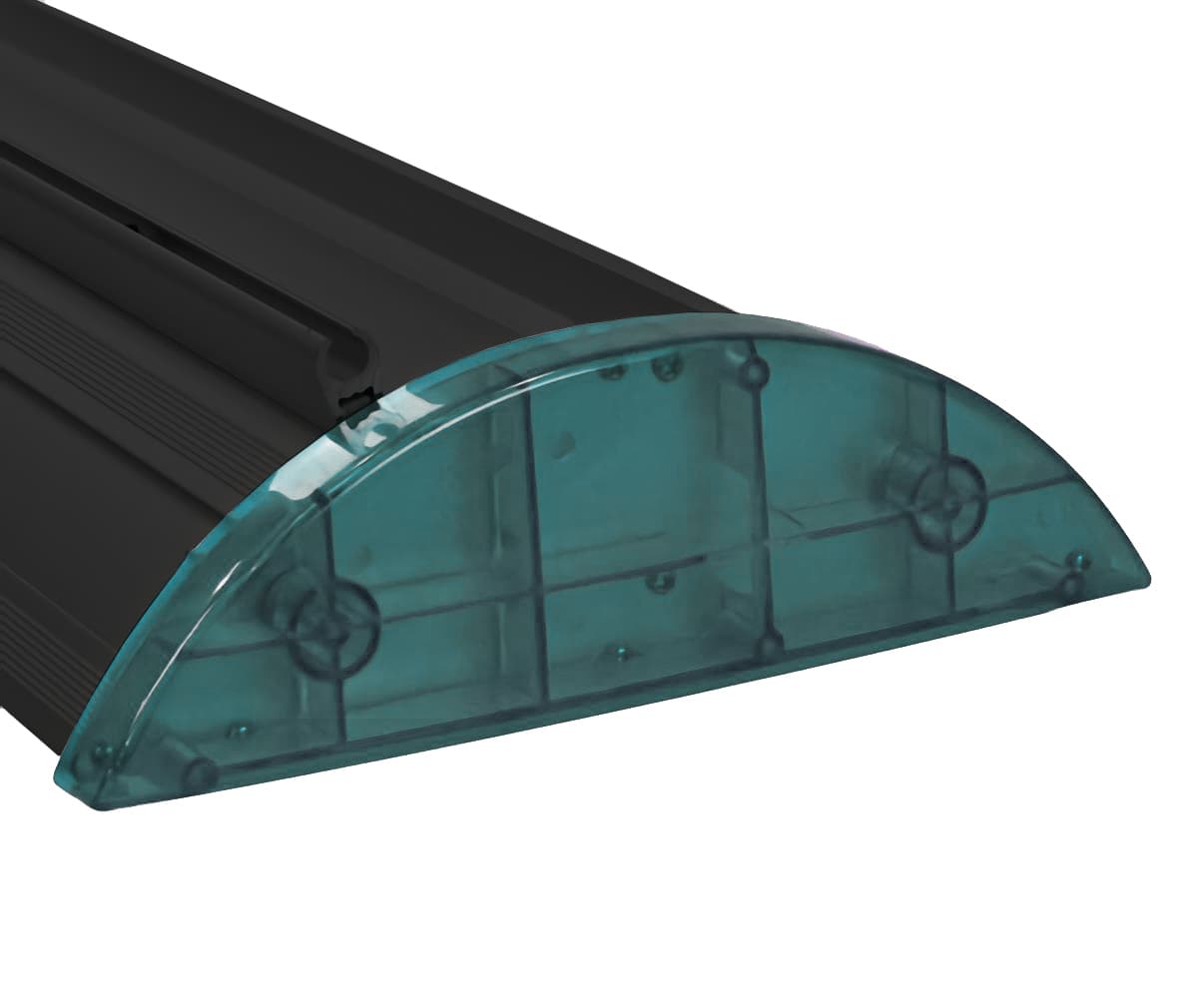 Hardware only premium banner stand with green end caps