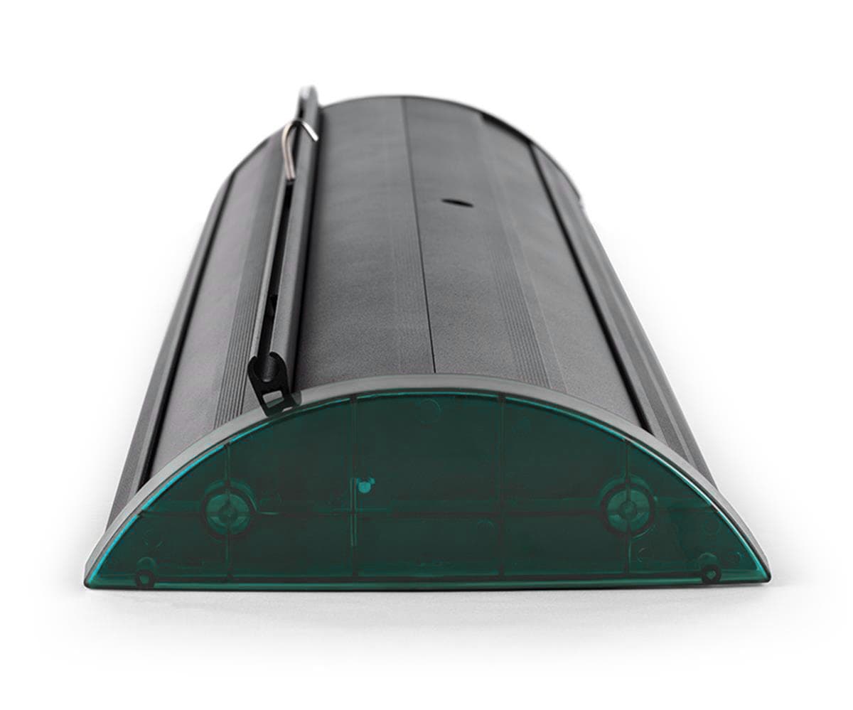 Hardware only premium banner stand with green removable end caps