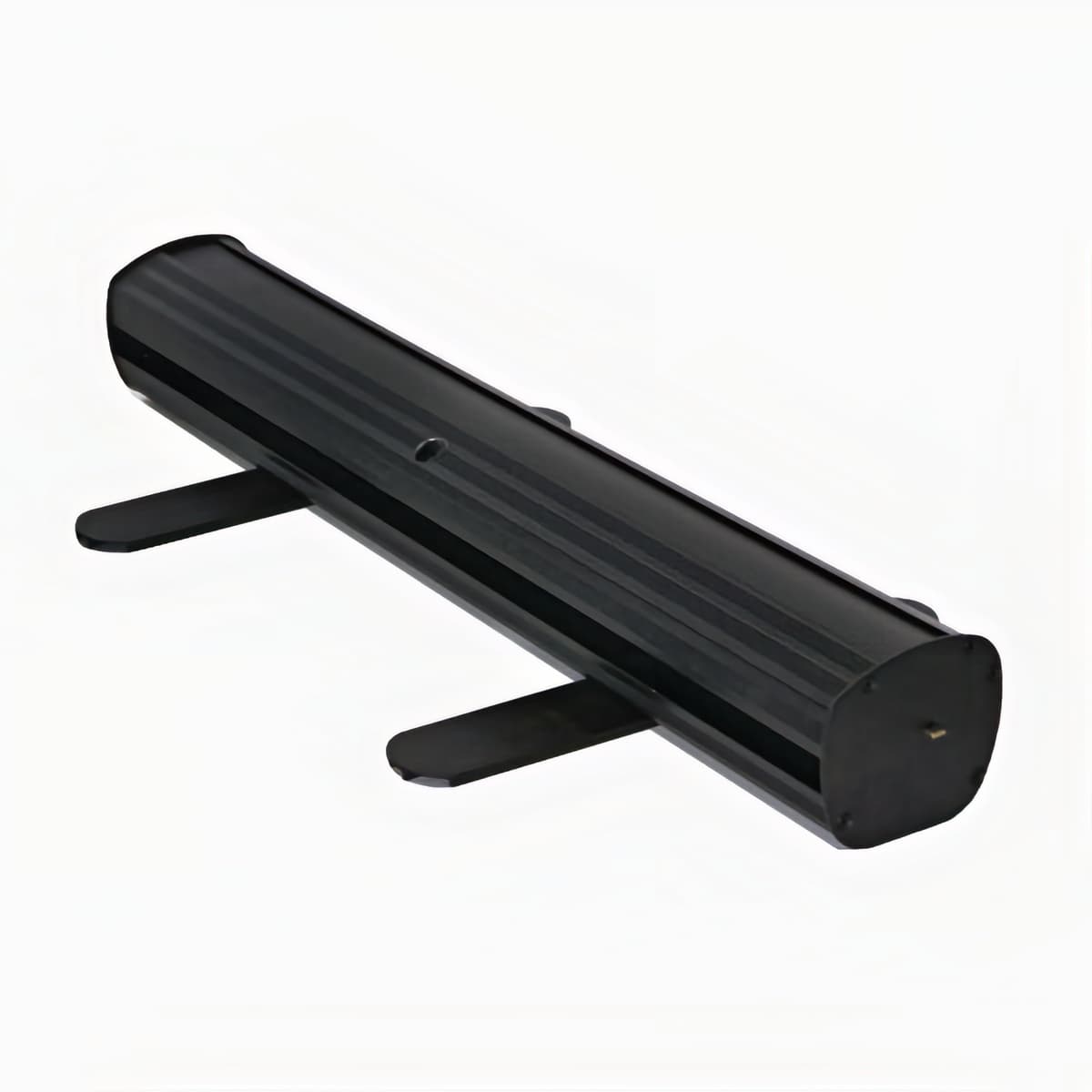 Budget narrow base retractable banner stand with powder coated finish
