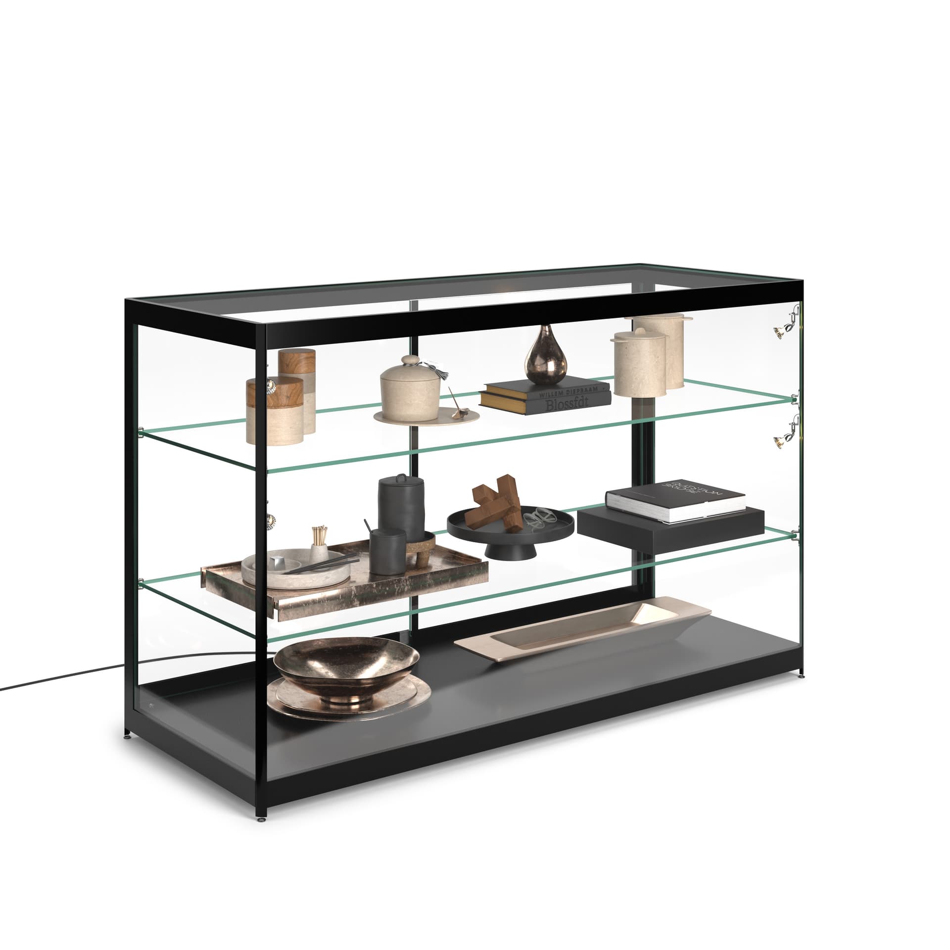Showcase Counter with LED Spotlights, 38" Overall Height
