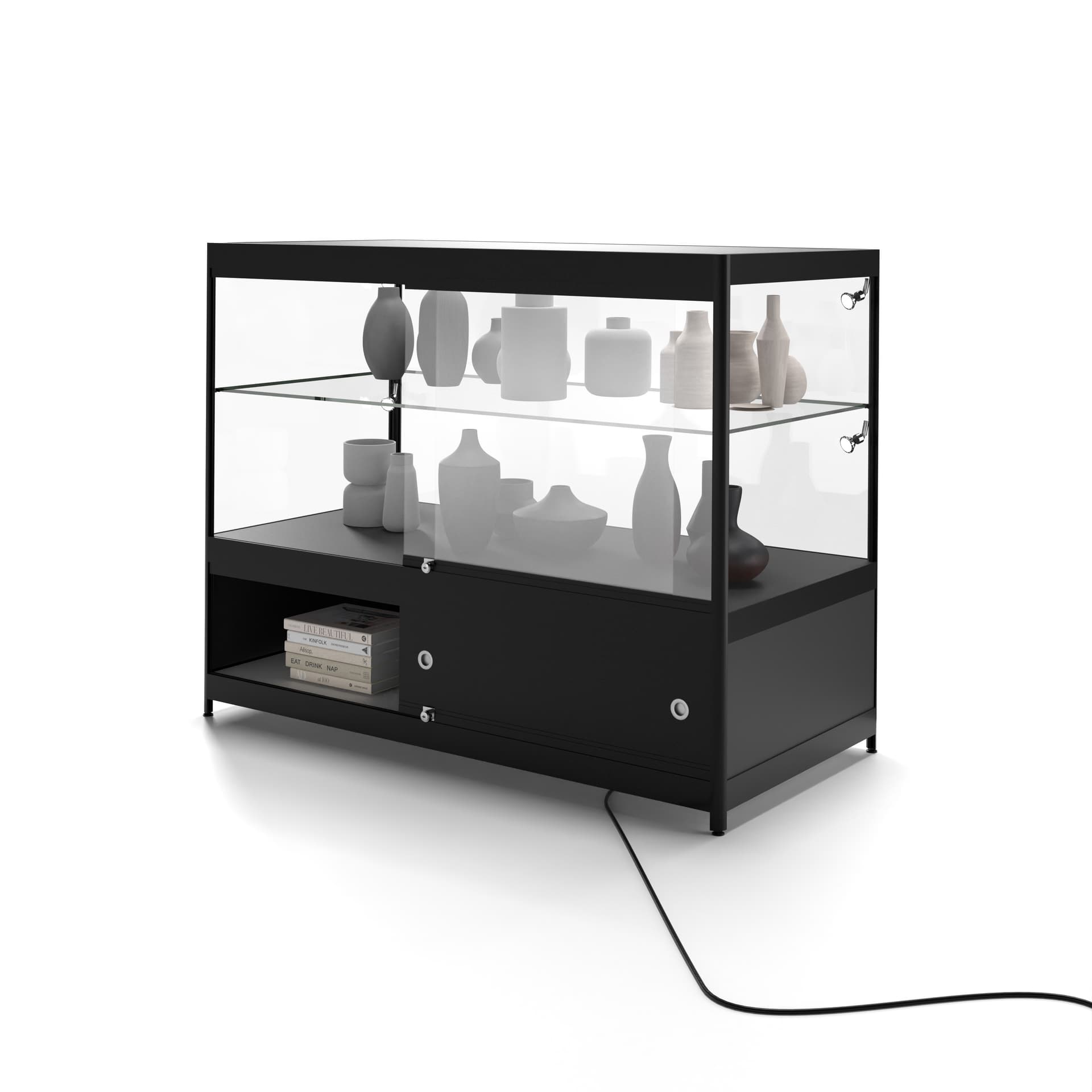 Illuminated Glass Merchandise Counter, Ships Fully Assembled