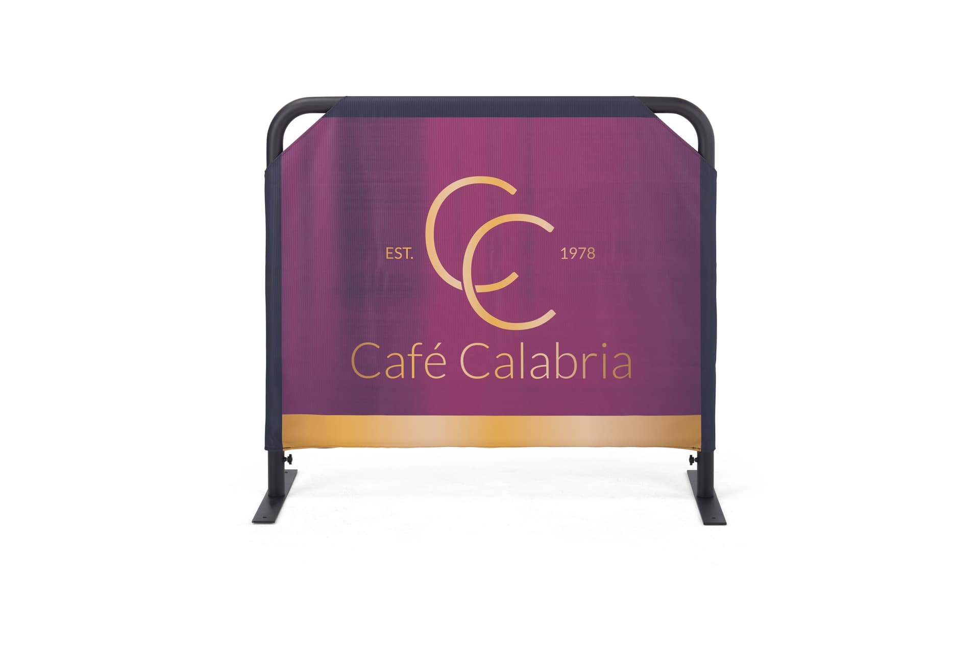 Custom cafe barriers with matte black frame