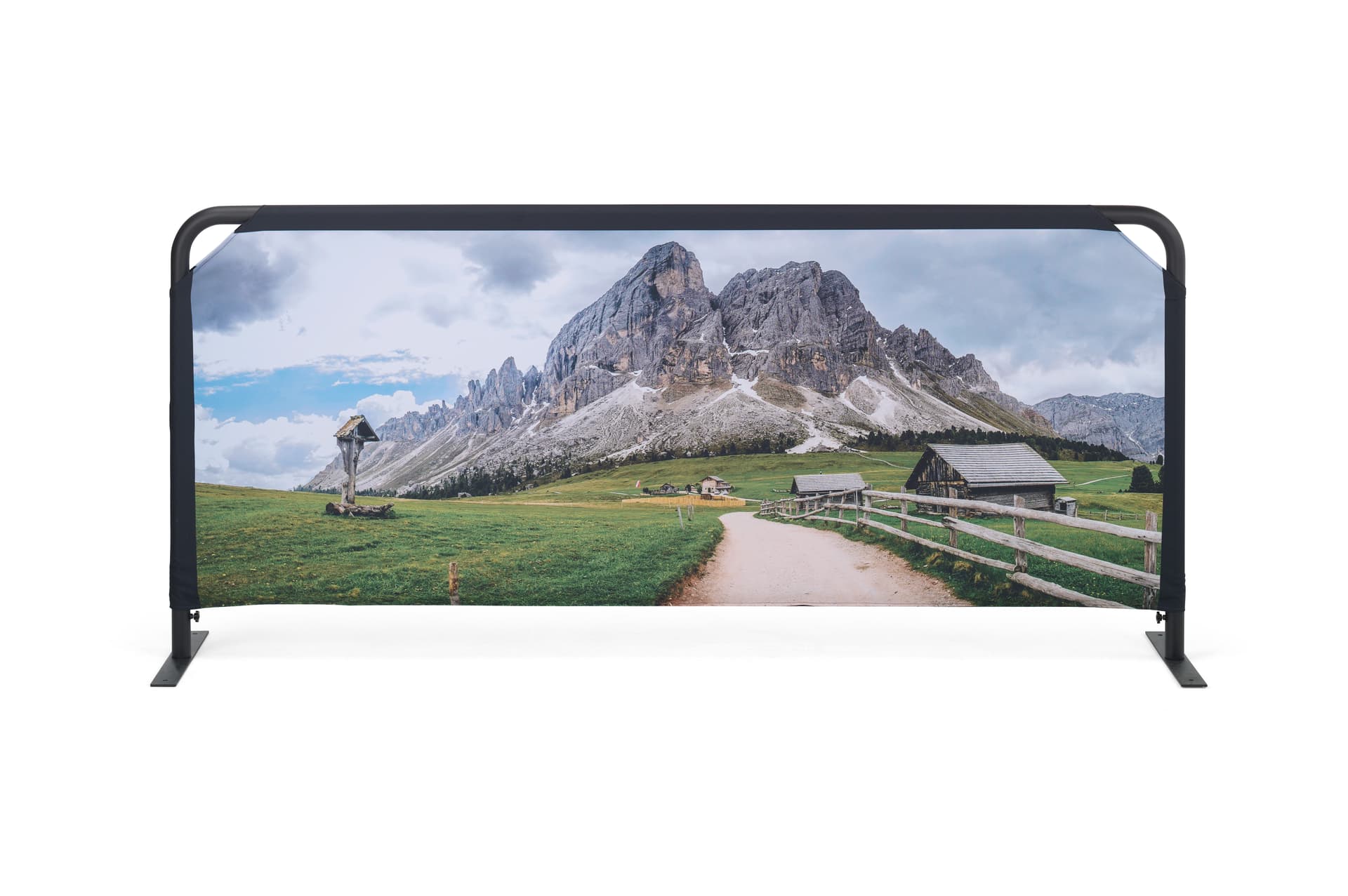 Custom cafe barrier with graphics in 78" length