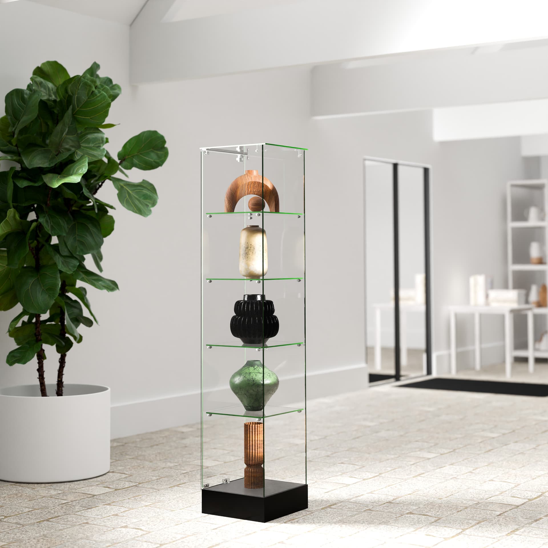 Tower display in retail setting 