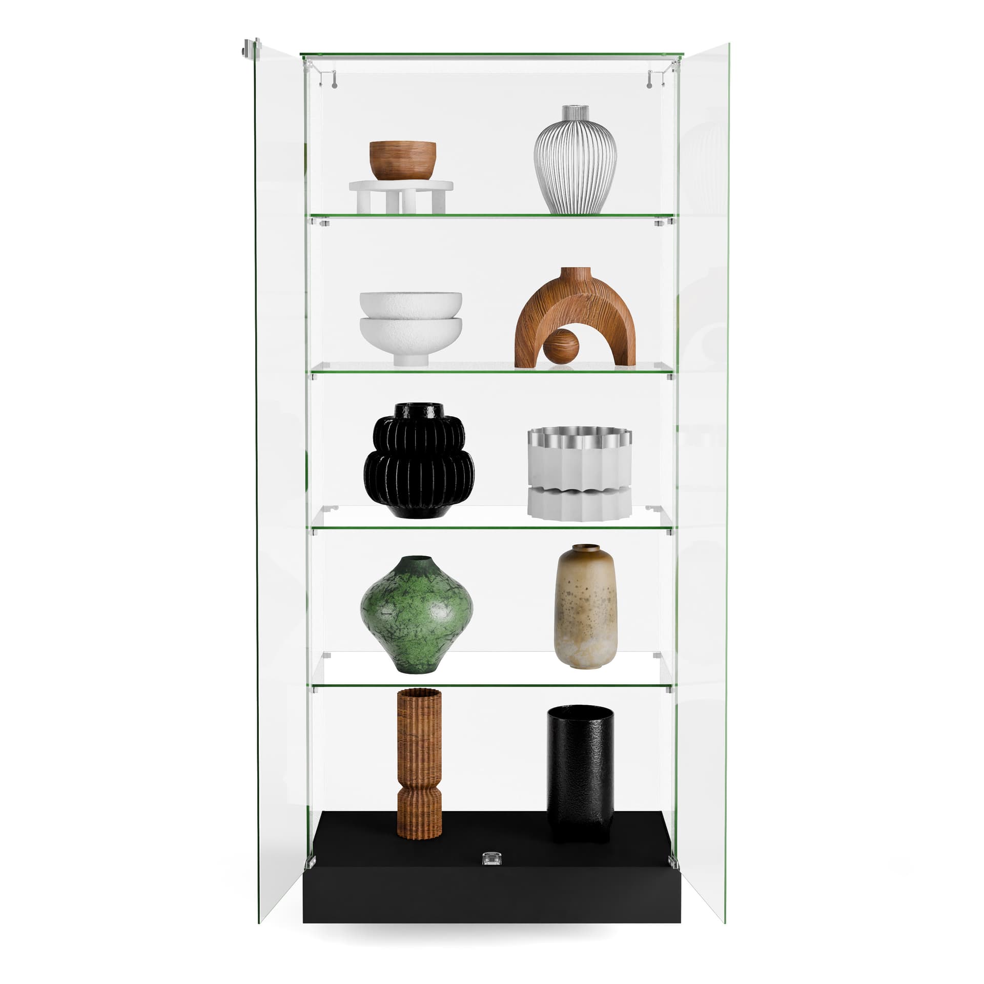 Tower display with two doors