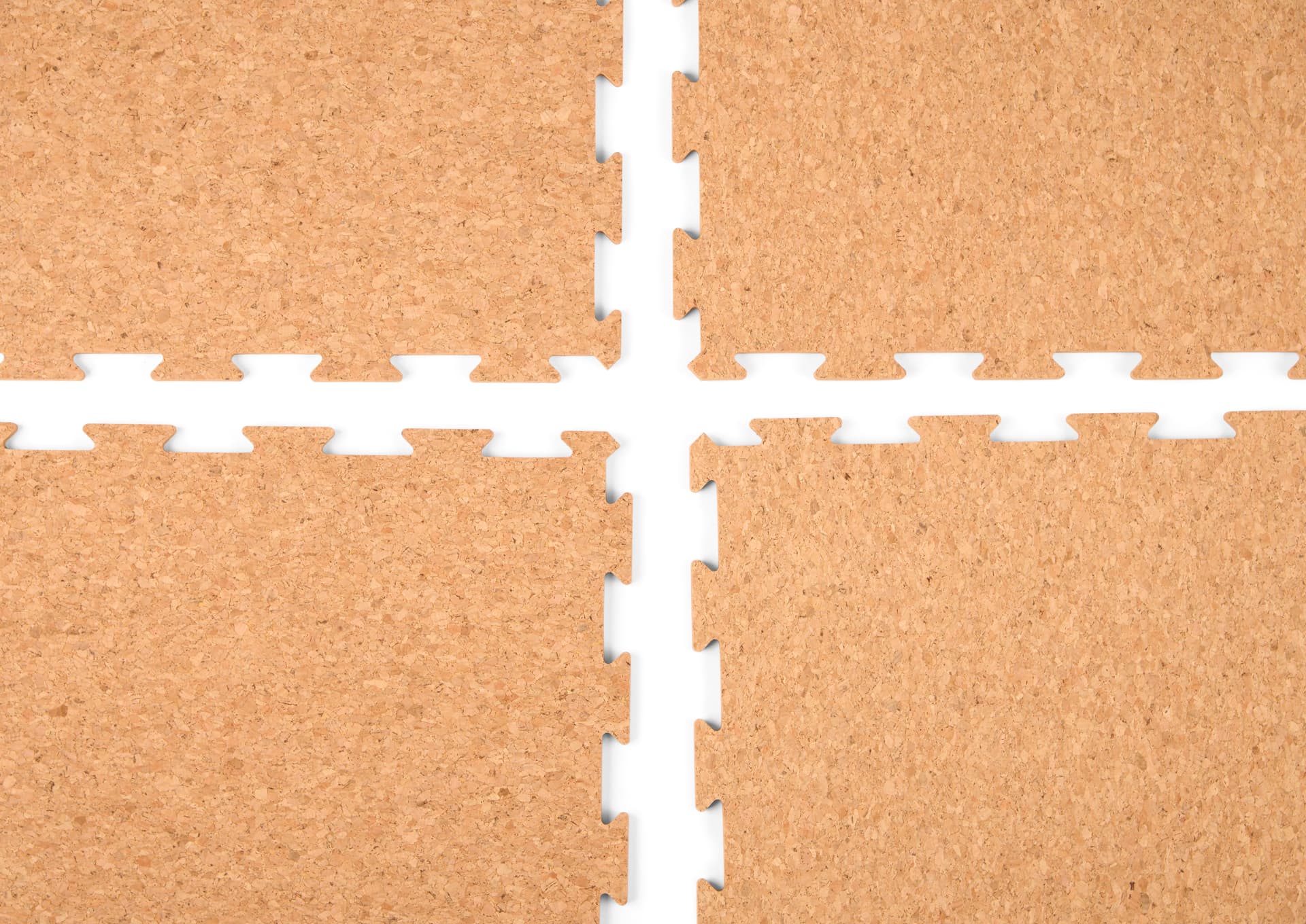 Interlocking cork floor with interlocking design