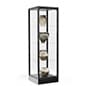 31.5" Glass Display Case w/ Top Lights,  Adjustable Shelves, Locking - Black