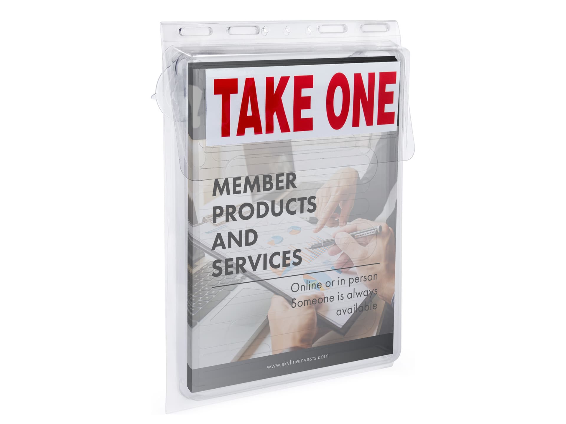 Brochure box for wall