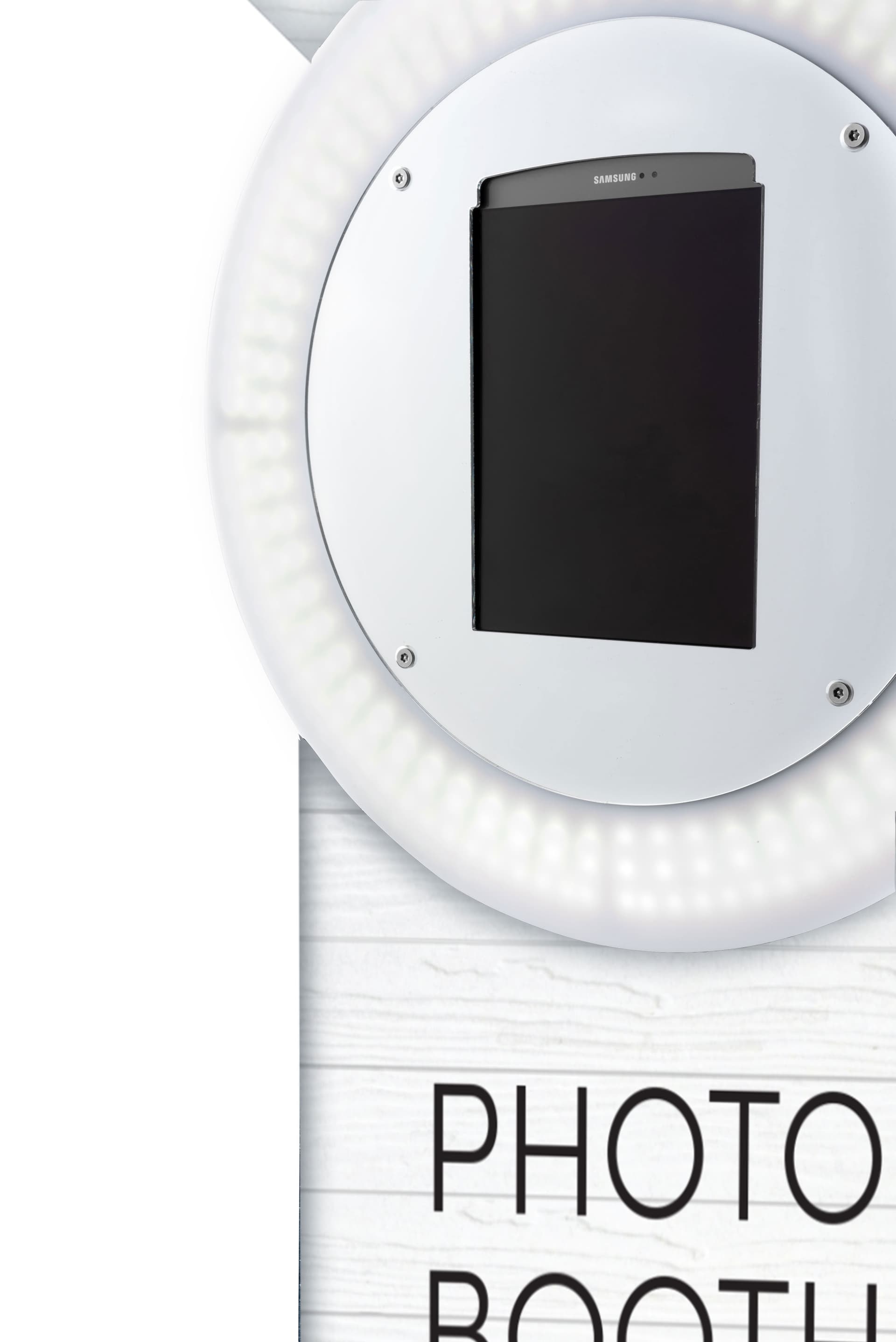 Promotional tablet selfie booth with beauty mirror and LED light