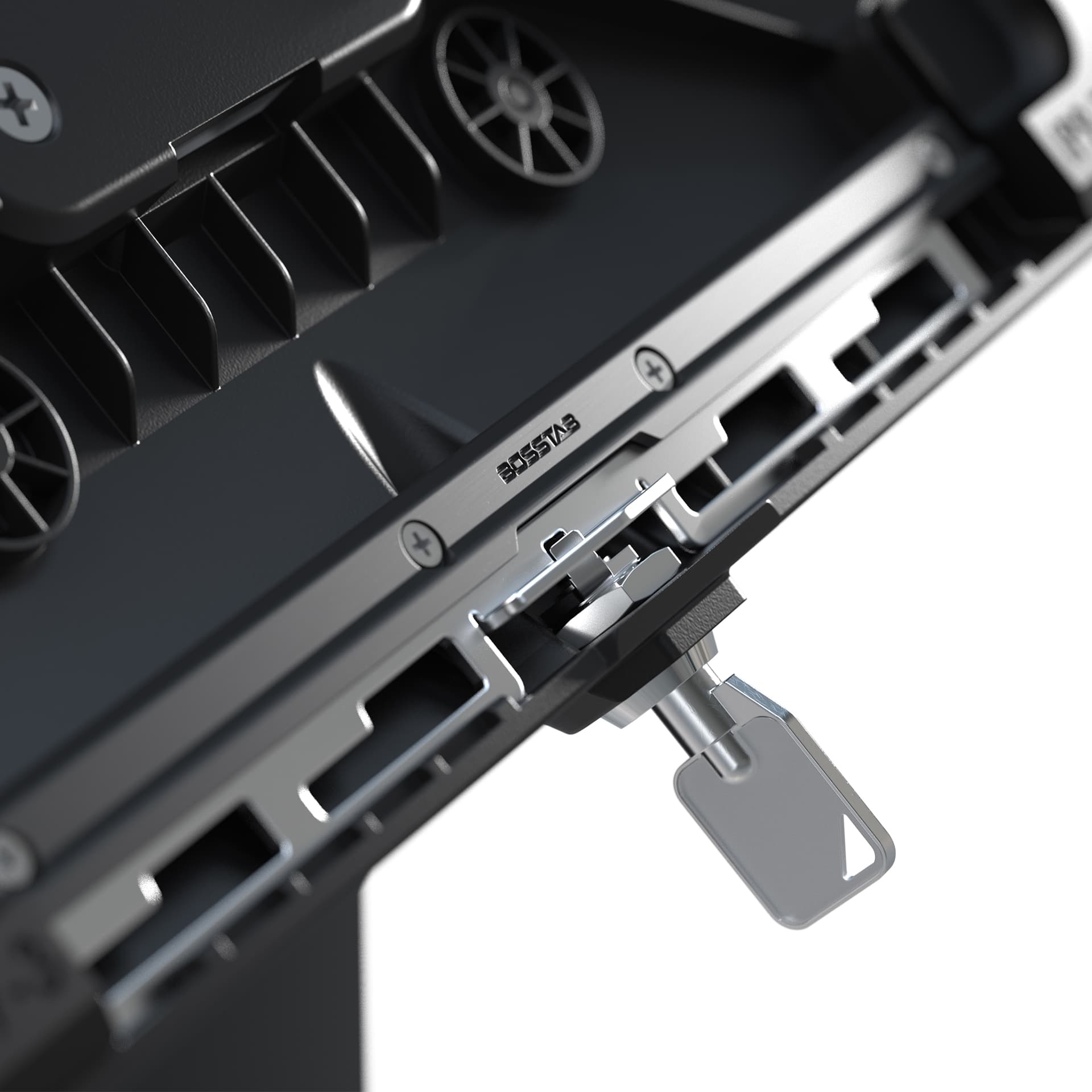 Desktop iPad holder with anti-theft key locking case