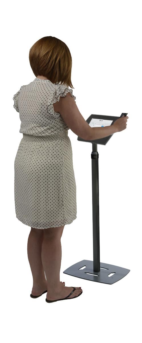 Black Tablet Giving Kiosk with Square Reader Bracket