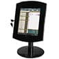 iPad Desktop Stand, Locking Enclosure w/ Exposed Home, CC Reader Compatible, Black