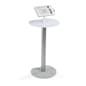 iPad Floor Stand w/ Locking Enclosure & Seamless Power Cord Management - Silver