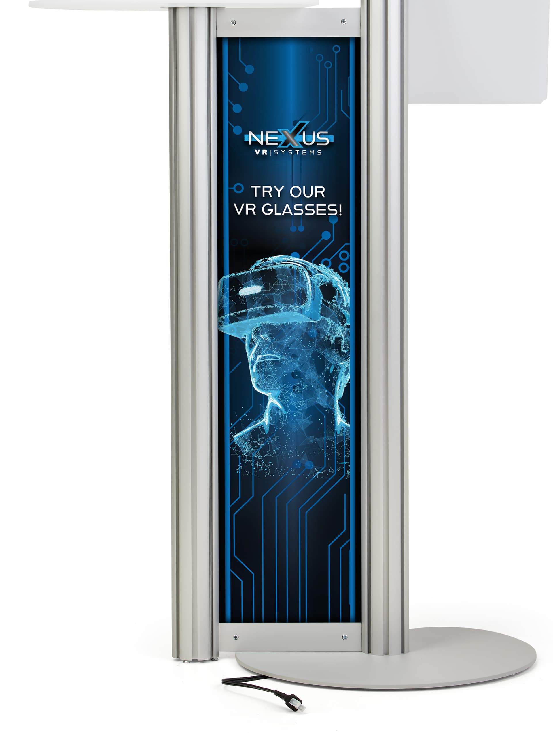 Custom replacement graphics for IPDTBL2G iPad floor stand is easily replaceable