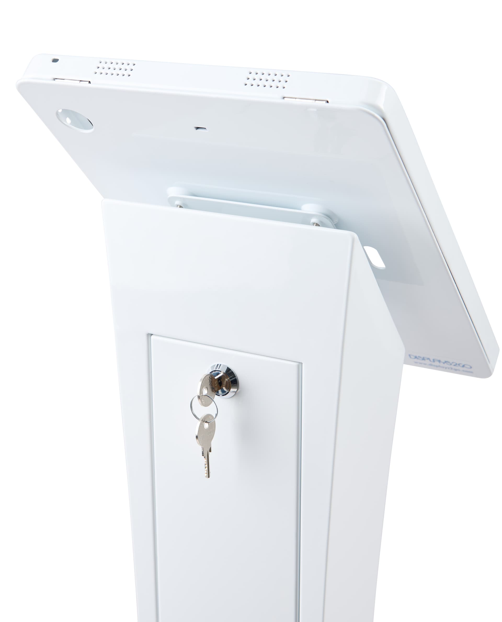 Edge-lit iPad kiosk with exposed camera 