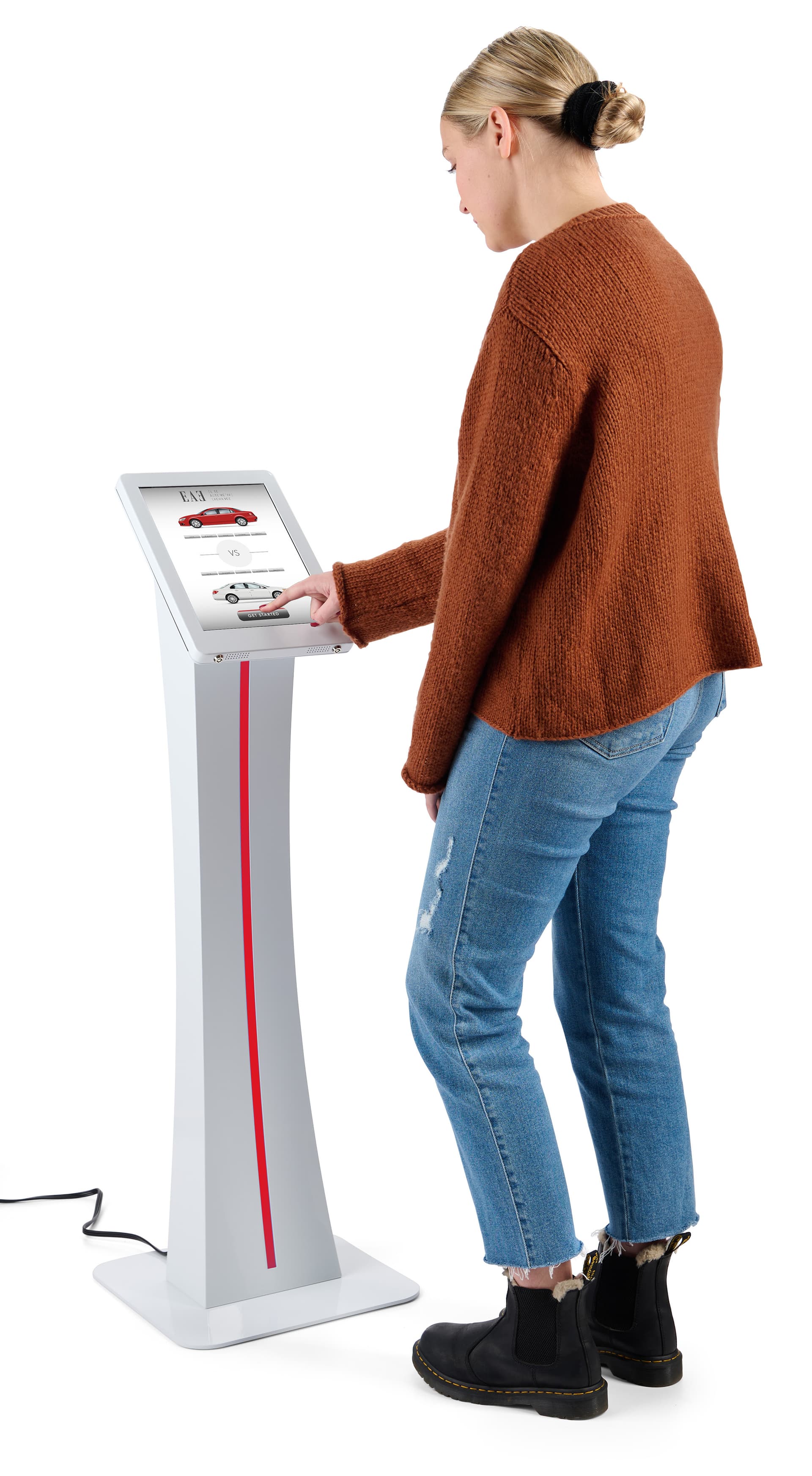 Edge-lit iPad kiosk with remote included