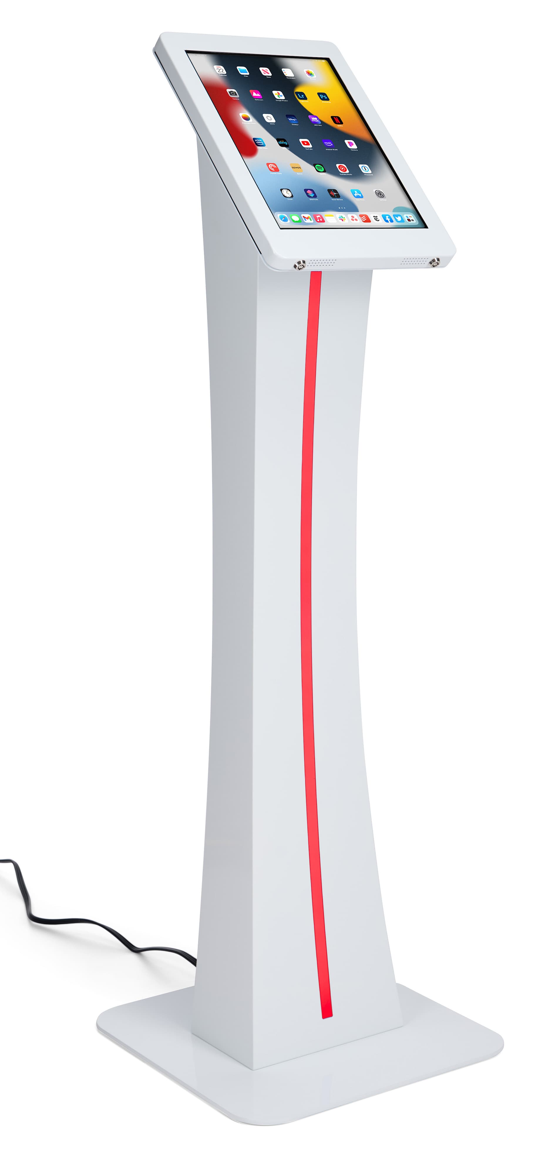 Edge-lit iPad stand with multiple light settings