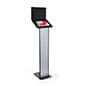 Tablet Floor Stand with Locking Enclosure and Sign Holder