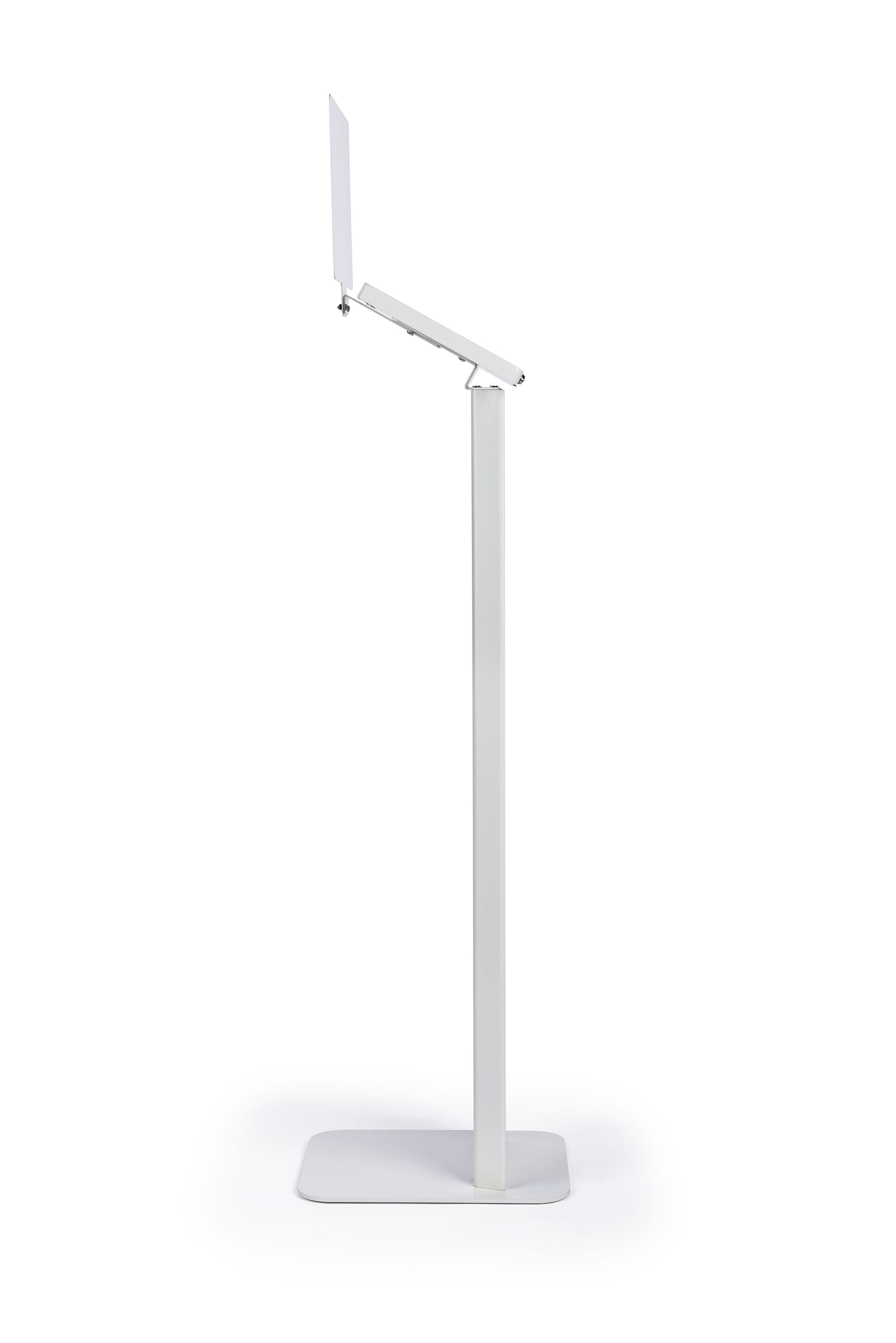 White  iPad kiosk with panel with a contemporary look
