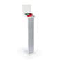 Tablet Floor Stand with Locking Enclosure and Sign Holder