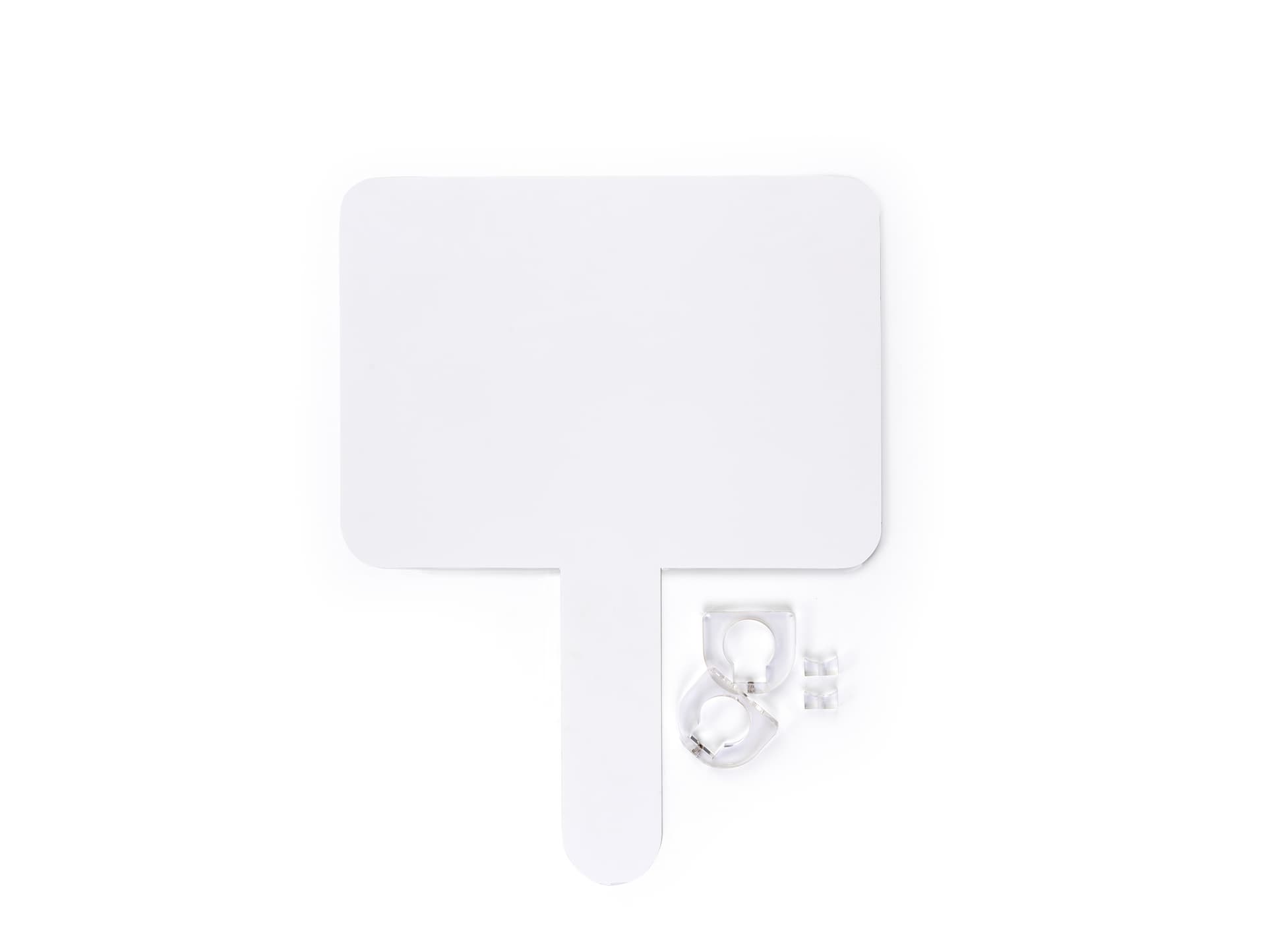 Interactive iPad station with custom graphics has clear clamps