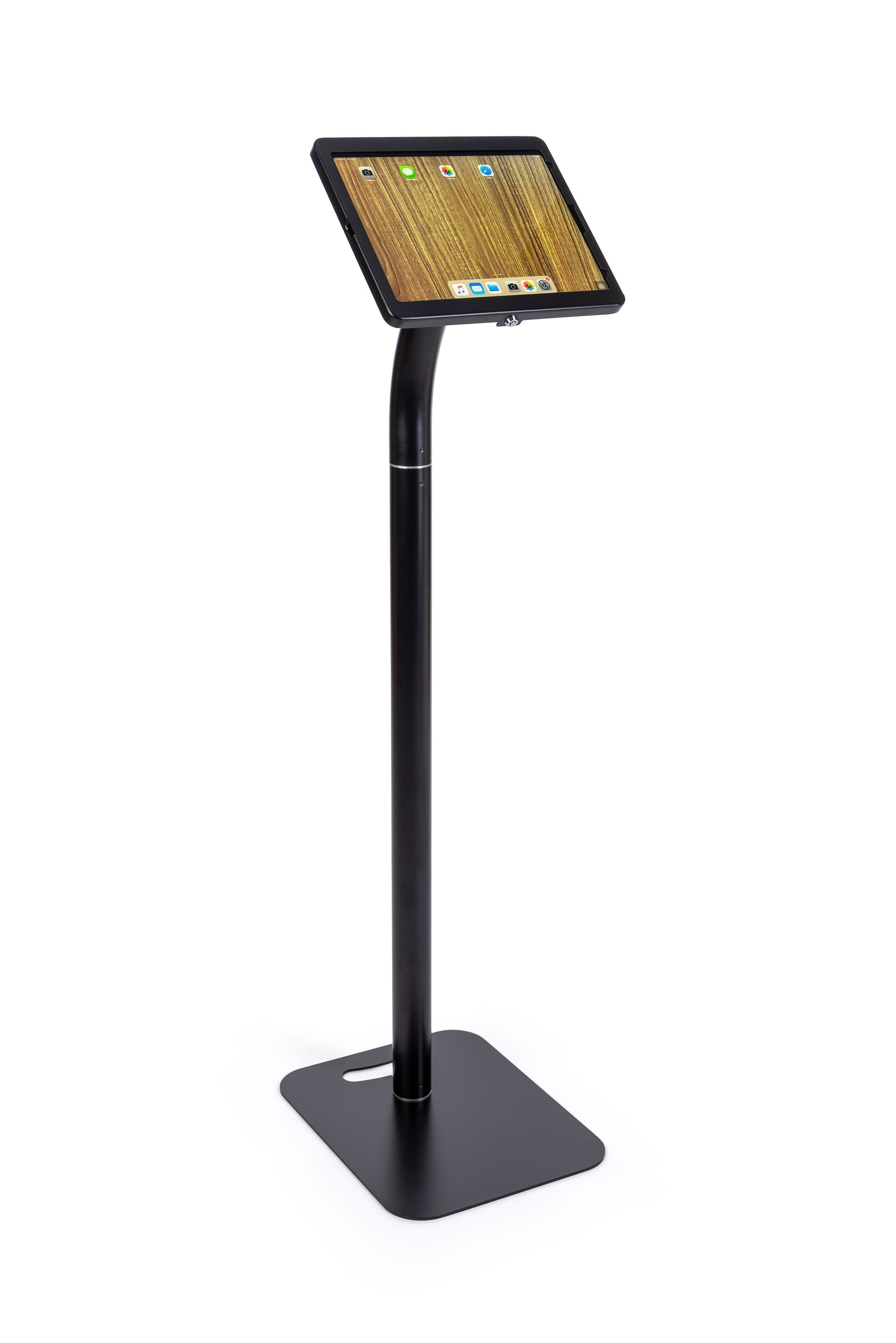 Adjustable iPad pro 12.9" floor stand shown in landscape orientation 
