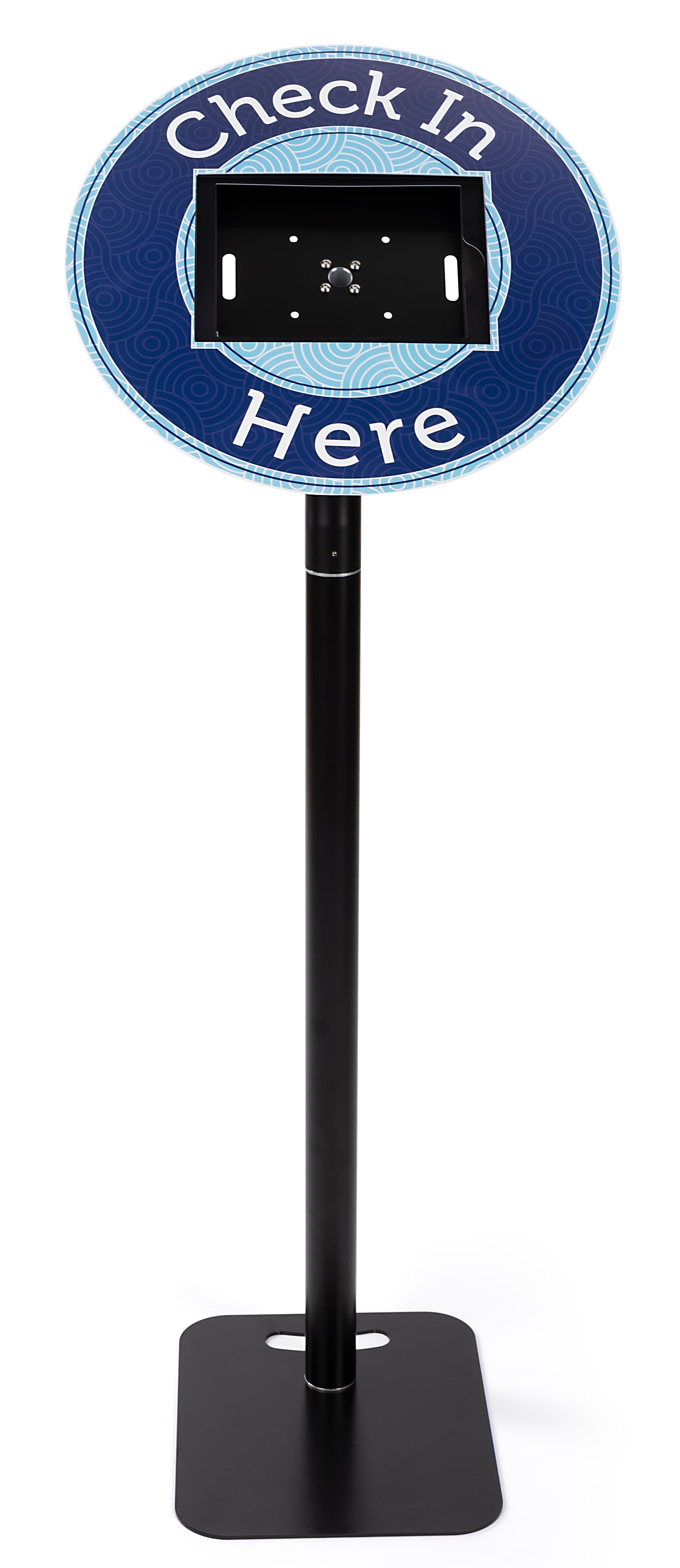 Custom printed tablet enclosure signage with 20.25 inch x 17.5 inch overall template size 