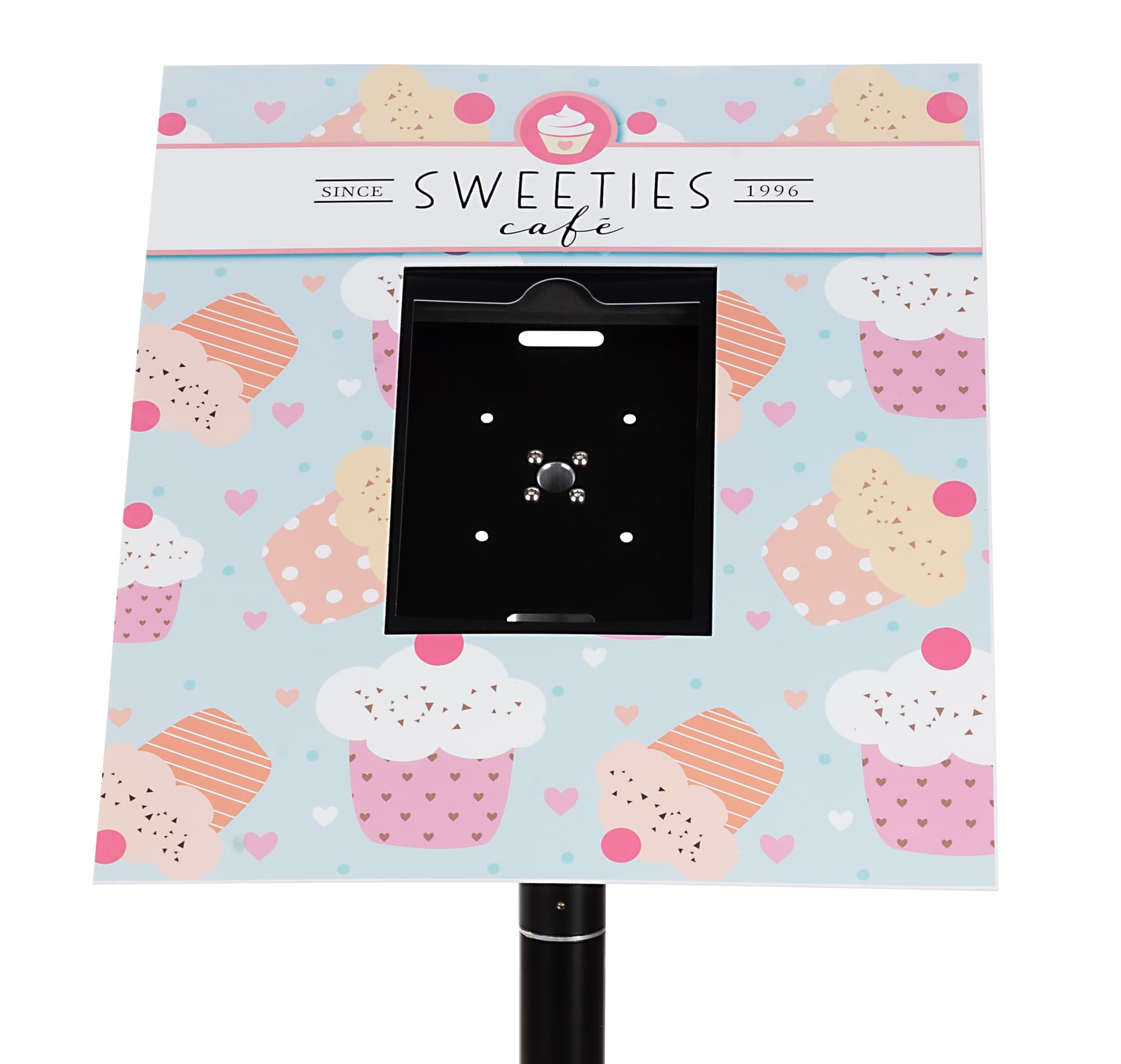 17.5 inch x 20.25 inch personalized tablet enclosure graphic with portrait display 