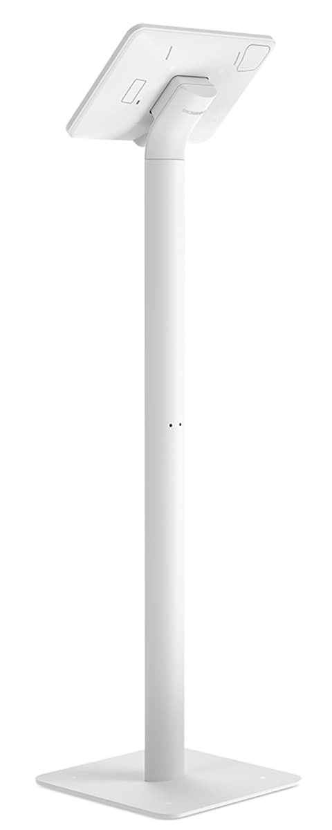Floorstanding Samsung Galaxy tablet holder with 40 degree tilt for optimal user experience