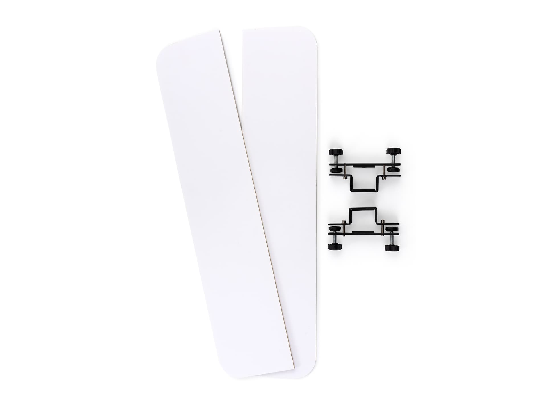 Two lightweight double sided tablet stand graphics