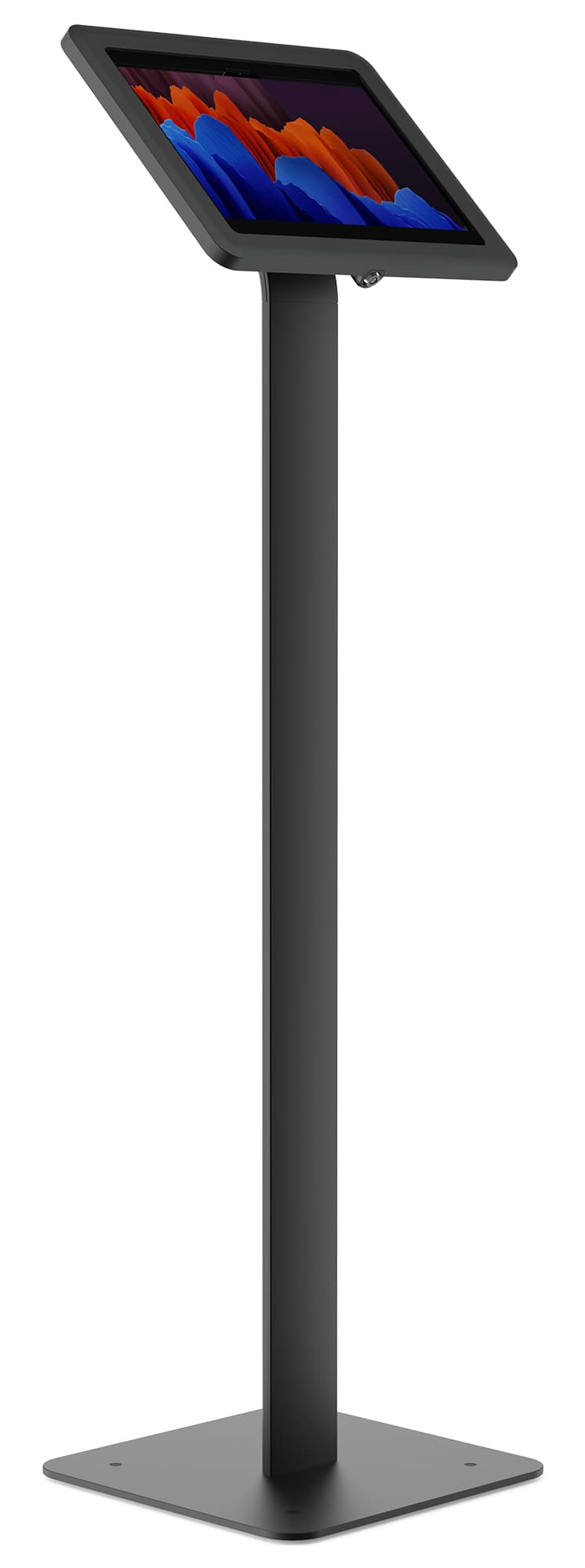 Floorstanding Samsung Galaxy tablet holder is compatible with the 12.4" Samsung Galaxy Tab S8+, S9+, and S10+ tablets