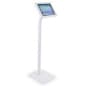 iPad Tablet Floor Stand, Adjustable for Countertop Use, Plastic Enclosure - White