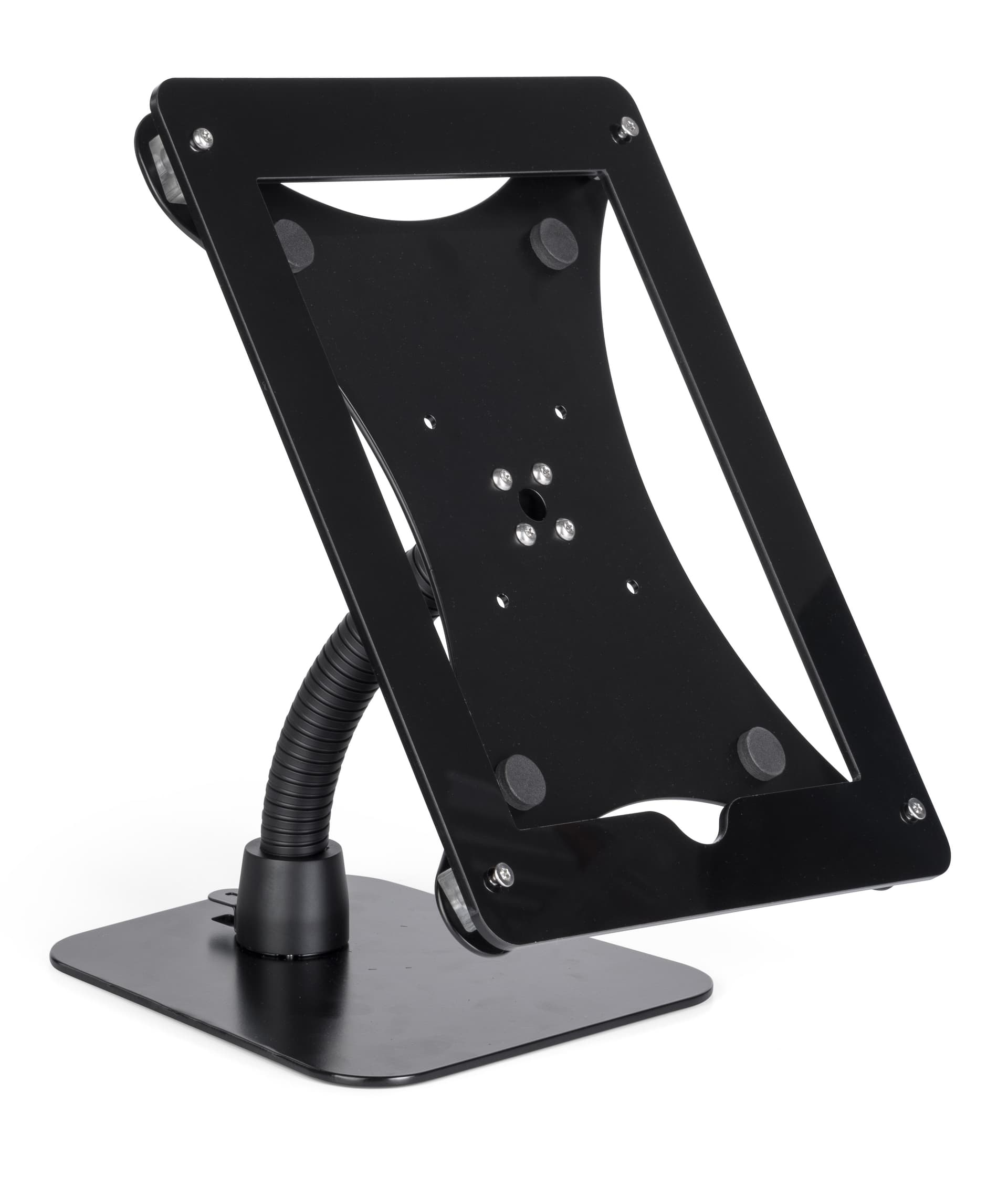 Gooseneck tablet mount holder for iPad with exposed headphone jack