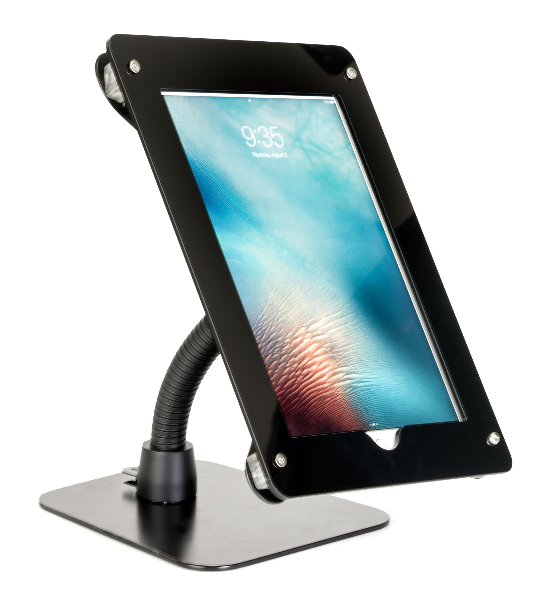Flexible gooseneck tablet mount holder for iPad