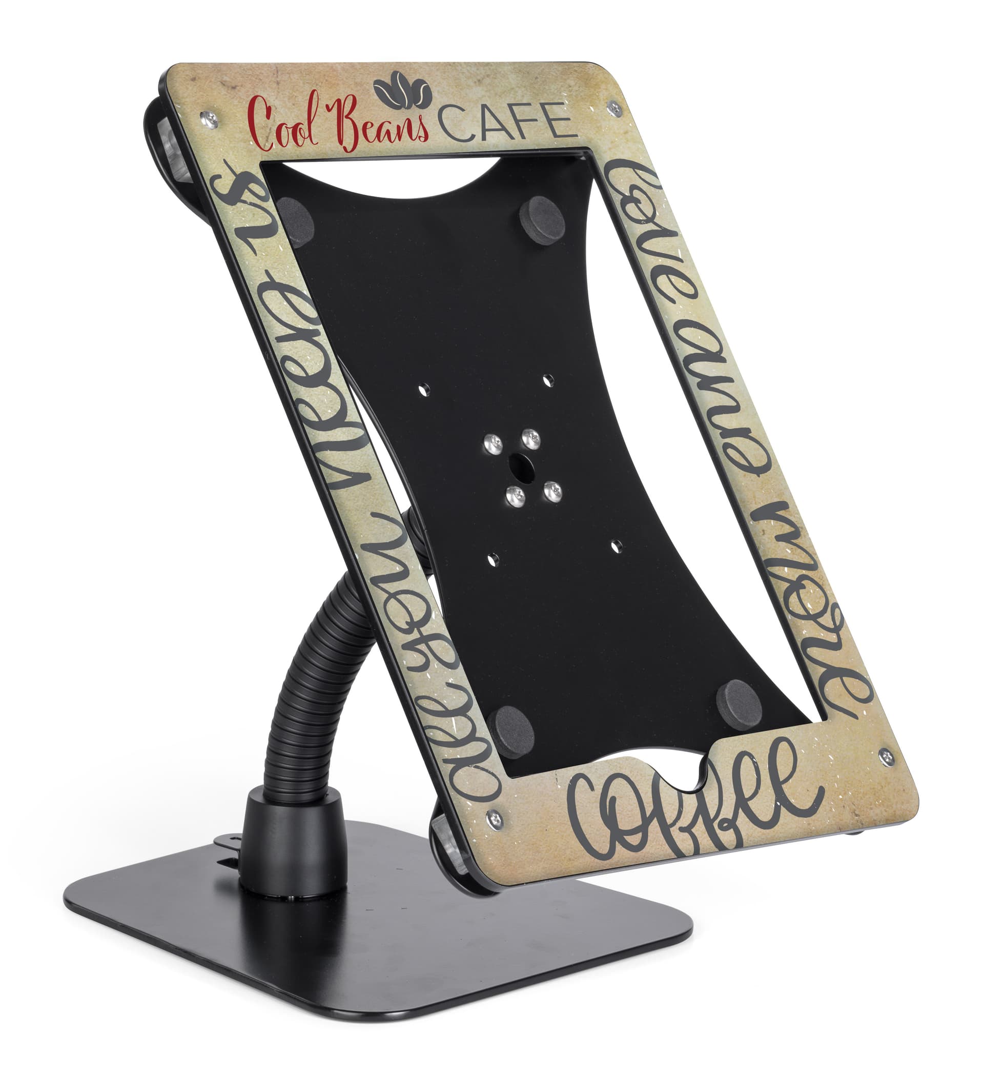 Gooseneck flex arm tablet mount custom holder for 12.9 iPad