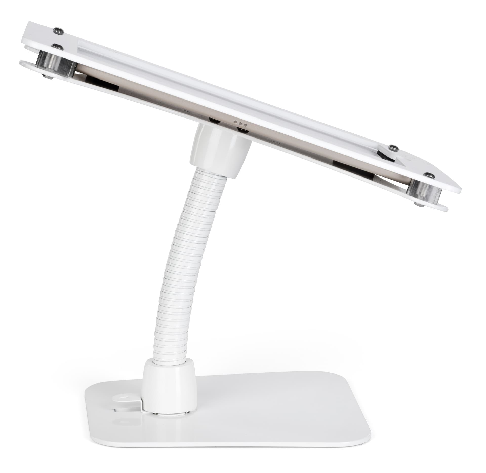 Flexible tablet mount holder for iPad with gooseneck arm