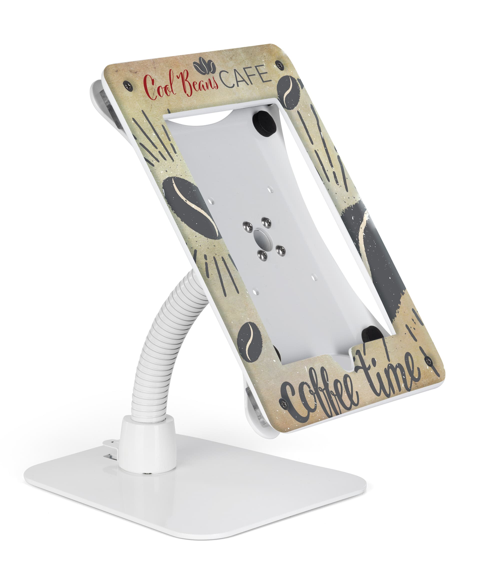 Custom secure flexible iPad stand with gooseneck arm
