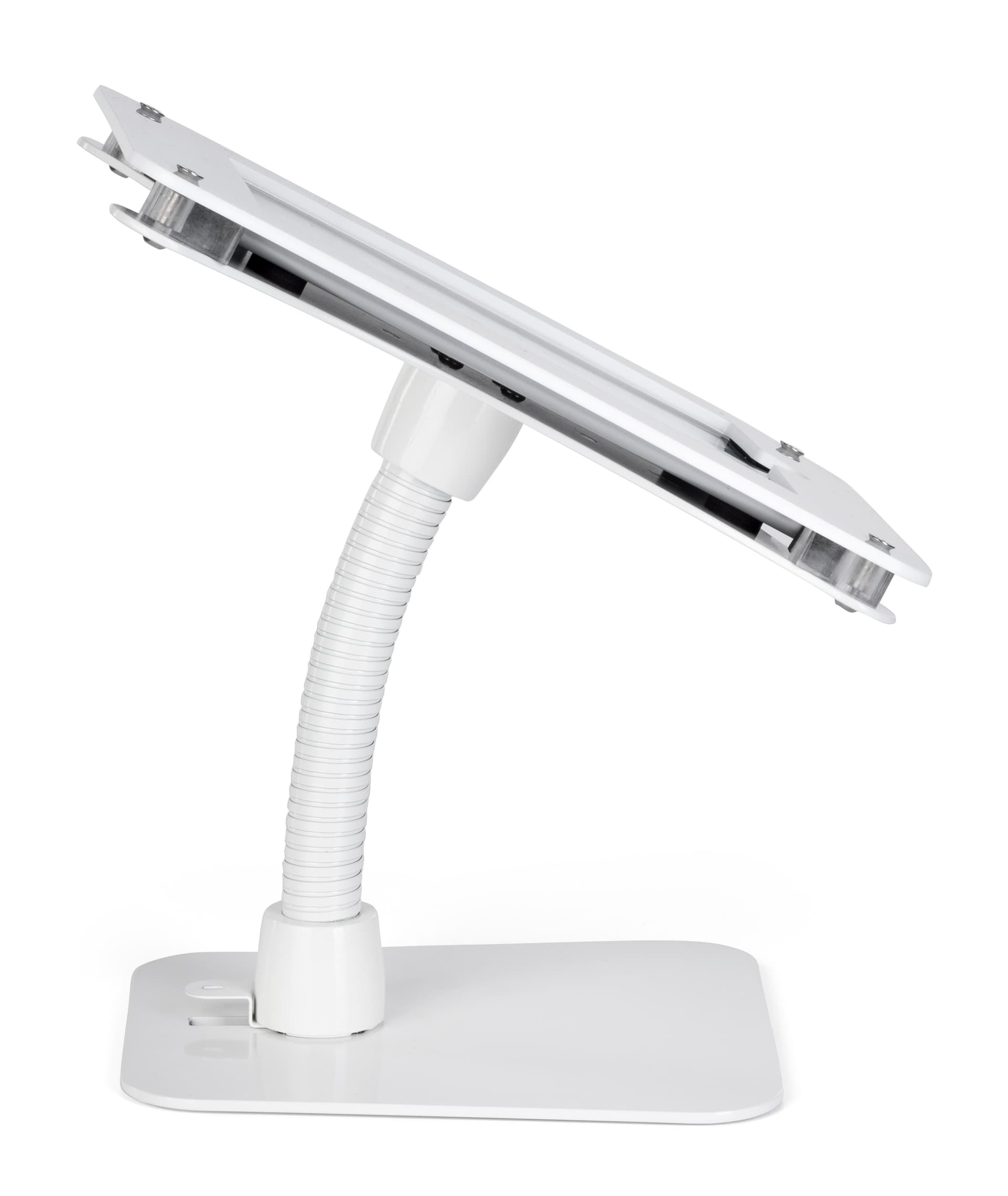 White wall/counter mount iPad frame with cable management 