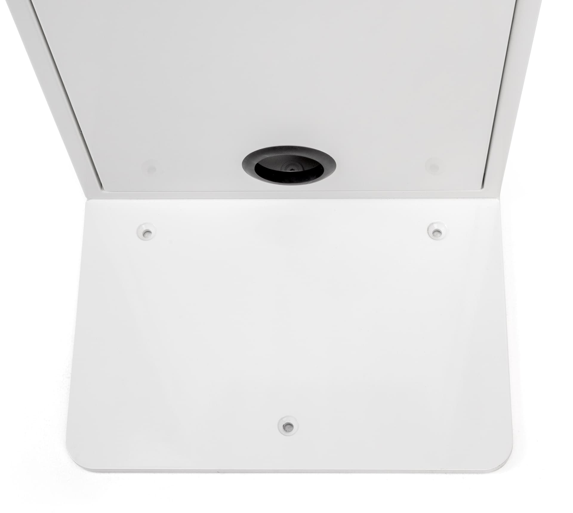 Floor stand for tablet with 3 holes in base for bolting to floor
