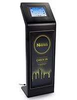 Custom backlit graphic iPad kiosk with LED illumination