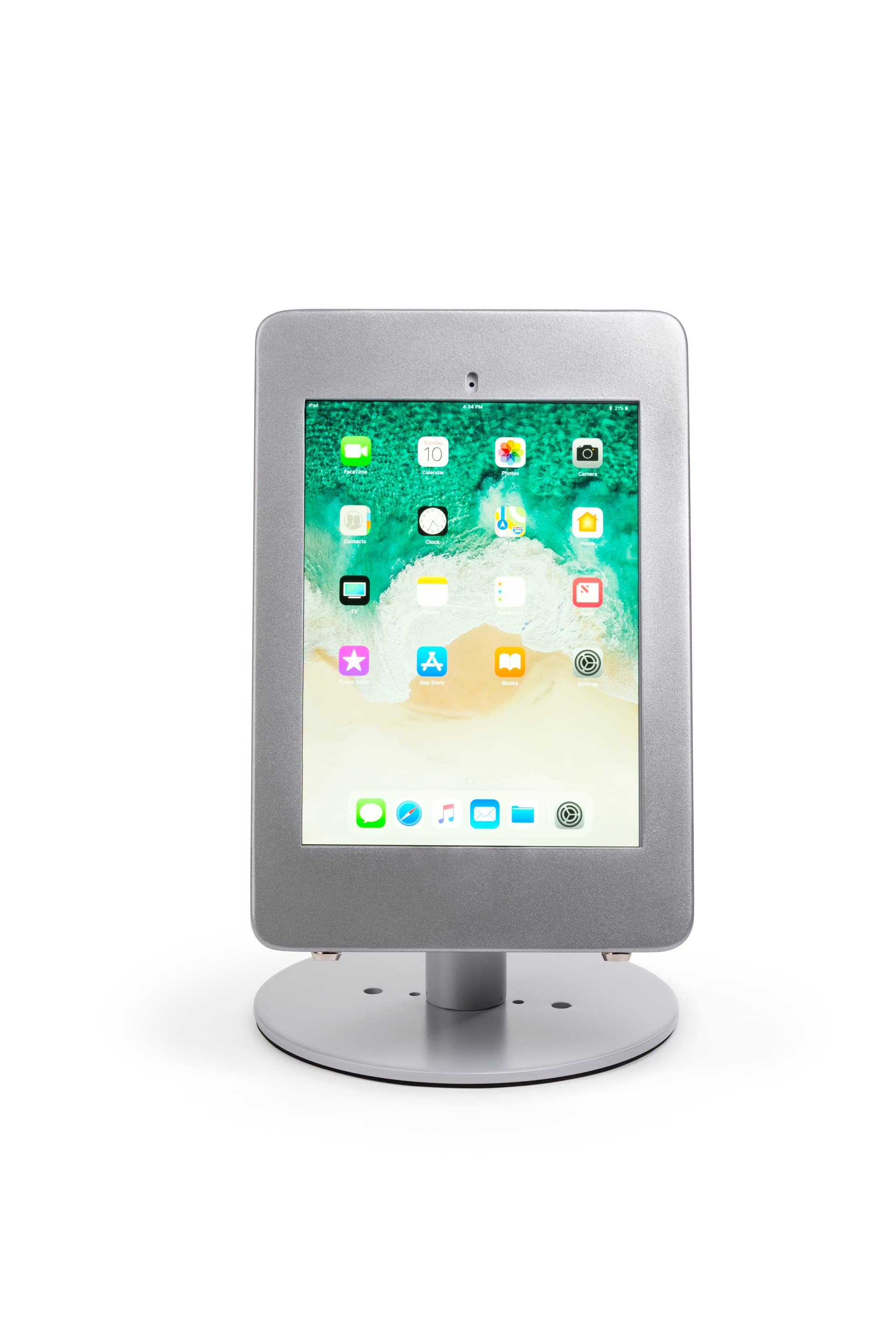 Countertop locking iPad Pro tablet holder in portrait mode