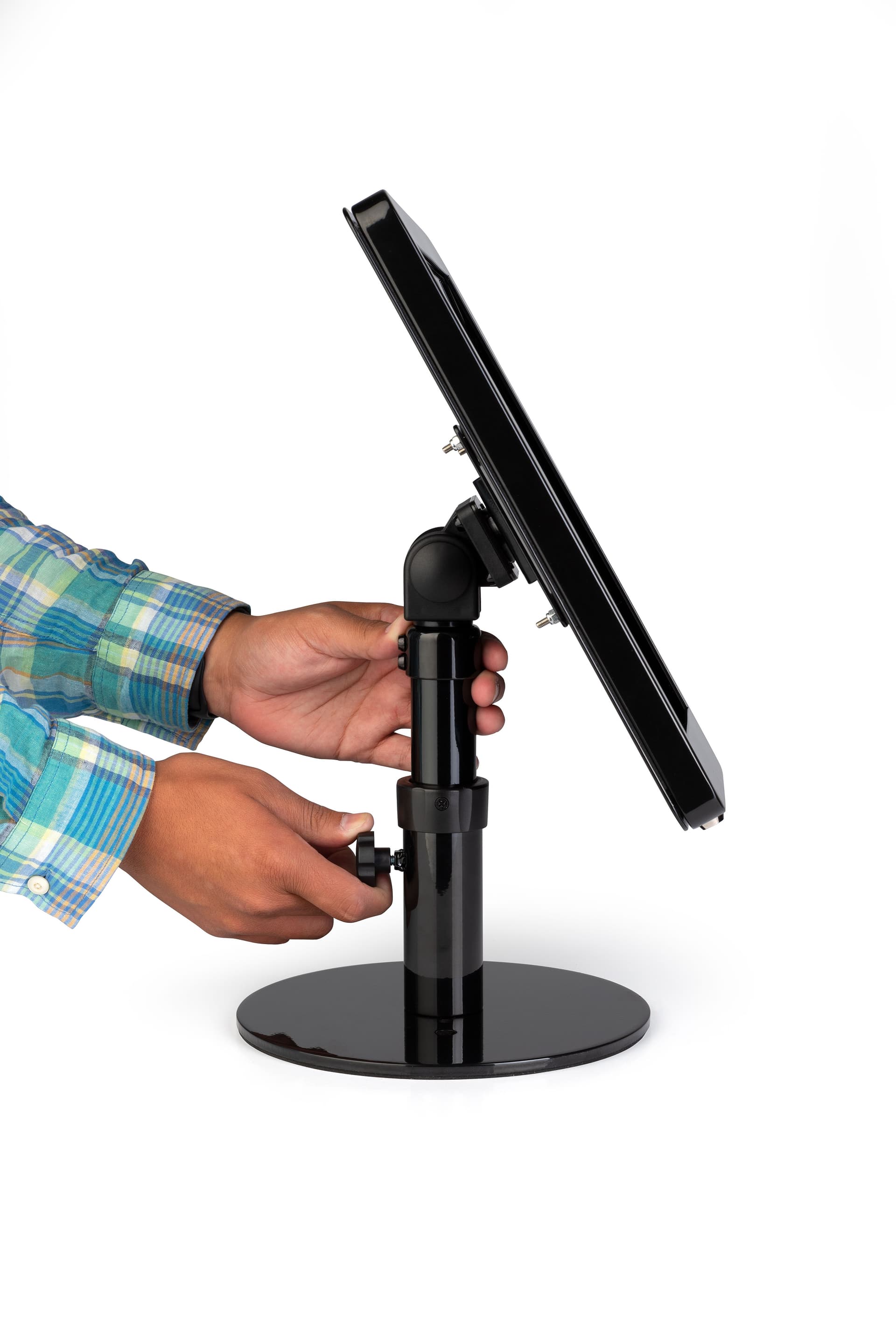 iPad Pro POS stand with height adjusting knob 