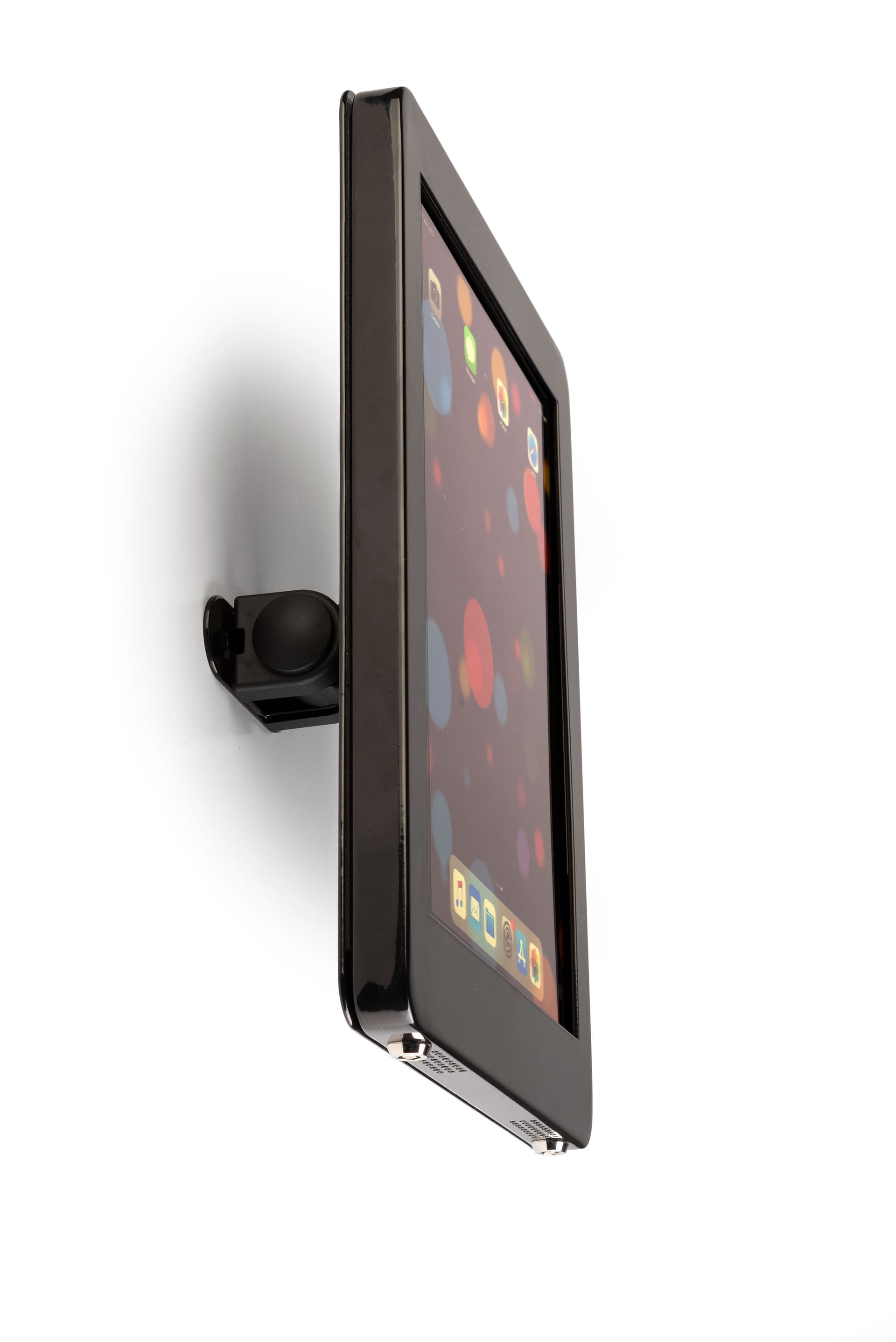 Black iPad POS kiosk with twisting enclosure